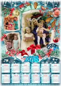 Новогодние календари 2021 с Вашим фото А3 на бумаге